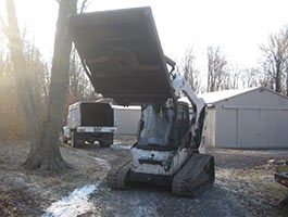 Before and during view of brush hog service on an overgrown rural property
